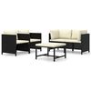 vidaXL Set Divani da Giardino 5 pz con Cuscini in Polyrattan Nero