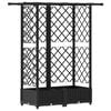 vidaXL Letto Rialzato con Griglia e Tetto Nero 124 x 40 x 121 cm PP