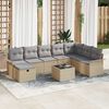 vidaXL Set Divano da Giardino 9 pcs Beige e Grigio Chiaro polyrattan