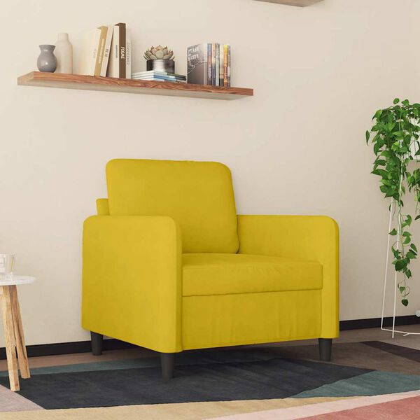 vidaXL Poltrona Giallo 60 cm Velluto