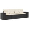 vidaXL Set Divani da Giardino 4 pz con Cuscini Nero in Polyrattan
