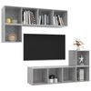 vidaXL Set Porta TV 4 pz Grigio Cemento in Truciolato