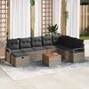 vidaXL Set Divano da Giardino con cuscino 9 pcs Grigio polyrattan