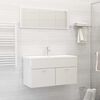 vidaXL Set Mobili da Bagno Bianco Lucido in Truciolato