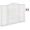 vidaXL Cesti Gabbioni ad Arco 4 pz 300x30x200/220 cm Ferro Zincato