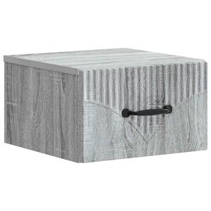 vidaXL Mobiletto da notte a muro Grigio Sonoma 34,5 x 33 x 20 cm