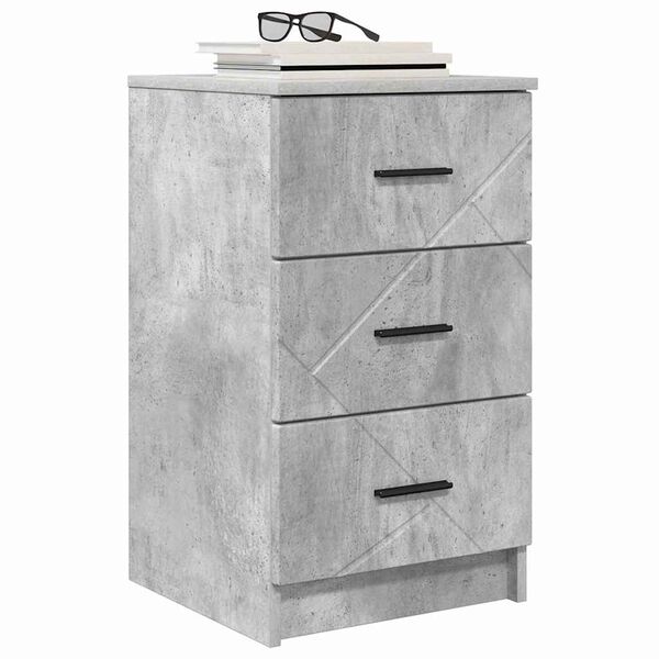 vidaXL Armadio da Notte con cassetto Grigio cemento 38 x 38 x 66 cm