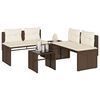 vidaXL Set Divano da Giardino 4 pz con Cuscini Marrone in Polyrattan