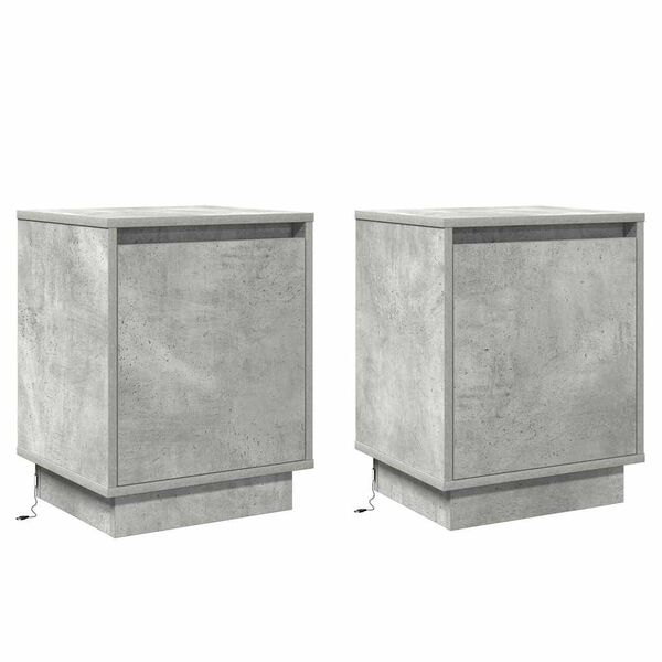 vidaXL Armadio da Notte 2 pcs Grigio cemento 39 x 34,5 x 50 cm