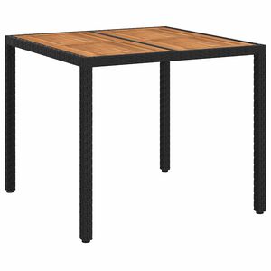 vidaXL Tavolo da Giardino Nero 90 x 90 x 75 cm polyrattan