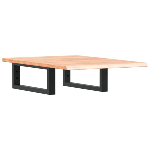 vidaXL Ripiano a Parete per Lavabo in Acciaio e Massello di Rovere