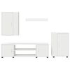 vidaXL Set mobile TV Montaggio a parete 4 pcs Bianco Legno multistrato
