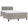 vidaXL Giroletto a Molle con Materasso Grigio Chiaro 120x190cm Velluto