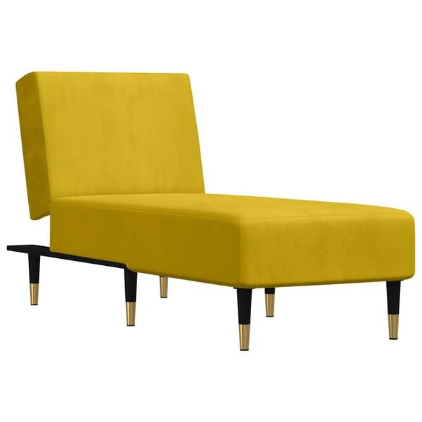 vidaXL Chaise Longue in Velluto Giallo