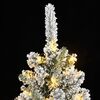 vidaXL Albero di Natale Artificiale con 300 LED e Neve Floccata 180 cm