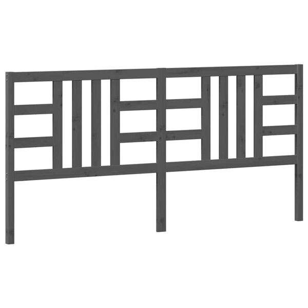 vidaXL Testiera per Letto Grigia 206x4x100cm in Legno Massello di Pino