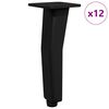 vidaXL Piedi in piedi 12 pz Nero 40 x 40 x 100 mm Ferro