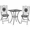 vidaXL Set Bistr&ograve; 3 pz con Mosaico in Ceramica Nero e Bianco