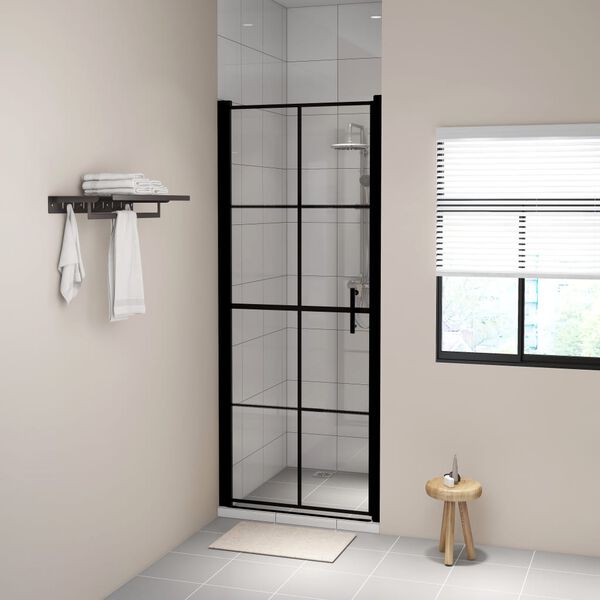 vidaXL Porte per Doccia in Vetro Temperato 81x195 cm Nere
