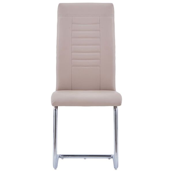 vidaXL Sedie da Pranzo a Sbalzo 4 pz Cappuccino in Similpelle