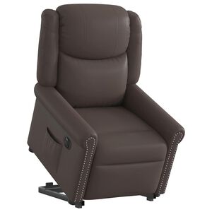 vidaXL Poltrona Alzapersona Reclinabile Elettrica Marrone Similpelle