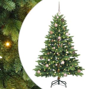 vidaXL Albero di Natale artificiale con 150 LED Verde 150 cm PE e PVC