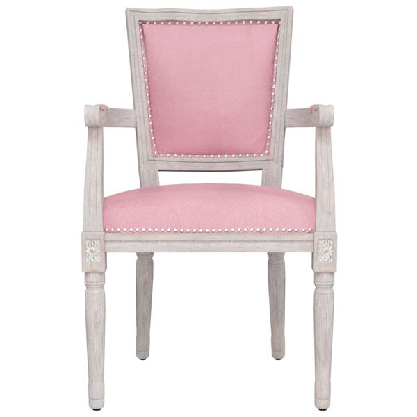vidaXL Sedia da Pranzo Rosa in Velluto