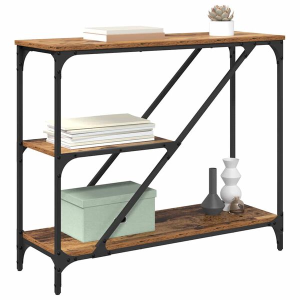 vidaXL Tavolo consolle Legno vecchio 88,5 x 30 x 75 cm