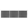 vidaXL Set Pannelli di Recinzione in WPC 526x146 cm Nero