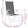 vidaXL Sedie da Giardino Pieghevoli 2 pz in Alluminio e Textilene Nere