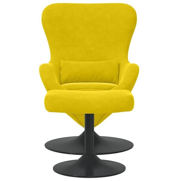 vidaXL Sedia Egg con Pouf Giallo Velluto