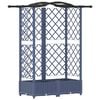 vidaXL Letto Rialzato con Griglia e Tetto Grigio 124 x 40 x 123 cm PP