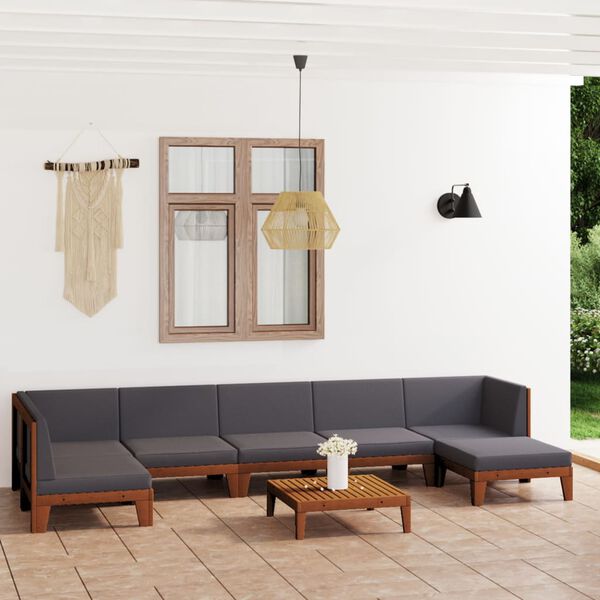 vidaXL Set Divani da Giardino 8 pz con Cuscini in Massello di Acacia