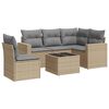 vidaXL Set Divano da Giardino 6 pz con Cuscini Beige in Polyrattan