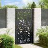 vidaXL Cancello da giardino nero 100x175 cm in acciaio design ondulato