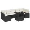 vidaXL Set Divano da Giardino 8 pz Nero polyrattan