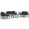 vidaXL Set Divani da Giardino 7 pz con Cuscini in Alluminio Antracite
