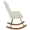 vidaXL Sedia a Dondolo in Velluto Crema Bianco