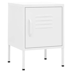 vidaXL Comodino Bianco 35x35x51 cm in Acciaio