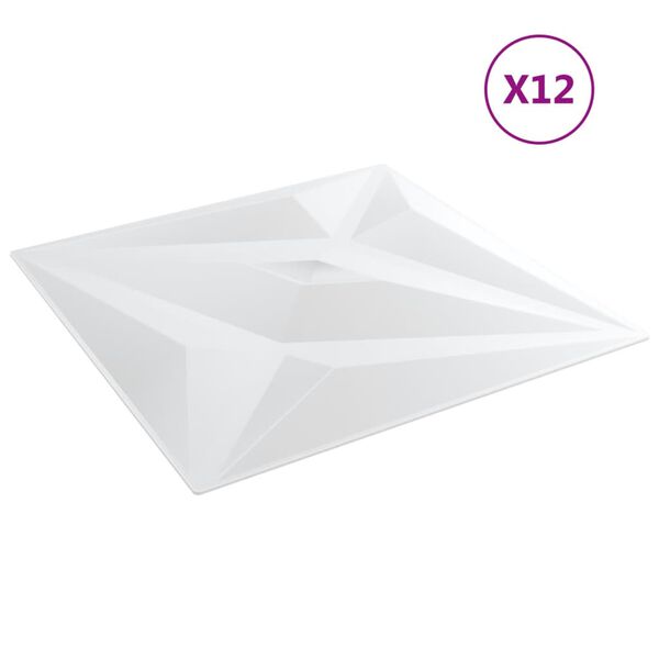 vidaXL Pannelli Murali 12 pz Bianchi 50x50 cm XPS 3 m² Stella