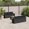 vidaXL Set Divani da Giardino con Cuscini 7pz Nero Polyrattan