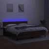 vidaXL Letto a Molle Materasso e LED Marrone Scuro 160x200 cm Tessuto