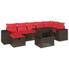 vidaXL Set Divani da Giardino 8 pz con Cuscini Marrone in Polyrattan