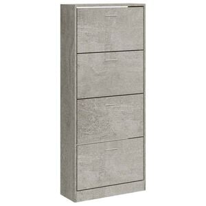 vidaXL Scarpiera Grigio Cemento 63x24x147 cm in Legno Multistrato