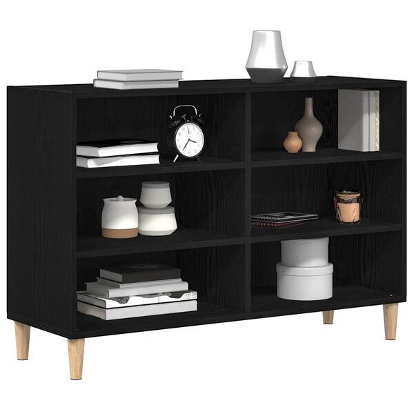 vidaXL Credenza Rovere Nero 103,5 x 35 x 70 cm Legno multistrato