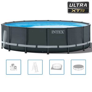 Intex Set Piscina Rotonda con Telaio Ultra XTR 488x122 cm