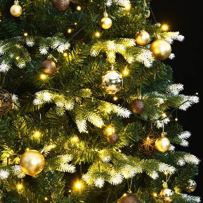 vidaXL Albero Natale Incernierato con 300 LED e Palline 240 cm