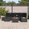 vidaXL Set Divano da Giardino 7 pcs Nero 55 x 62 x 69 cm Poly Rattan