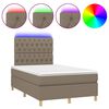 vidaXL Letto a Molle con Materasso e LED Tortora 120x200cm in Tessuto