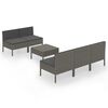 vidaXL Set Divani da Giardino 9 pz con Cuscini in Polyrattan Grigio